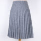 Grey Mi-long Pleated Wool Skirt