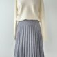 Grey Mi-long Pleated Wool Skirt knitwear Sophie 2