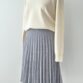 Grey Mi-long Pleated Wool Skirt knitwear Sophie