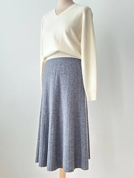 Jupe plissée gris pâle - Ref ju013 - Jupe femme longue
