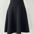 Black high-waisted mid-length skater skirt in wool and cashmere Adele0