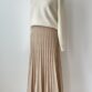 Long beige pleated cashmere skirt - Anna