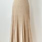 Beige pleated long cashmere skirt - Anna03