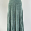 Long winter skirt for women in pure merino wool, Celadon green – Vanessa