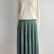 Long winter skirt for women in pure merino wool, Celadon green – Vanessa