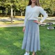 Grey wool Plus Size skirt elastic waist | Luxury Curvy Skirts Vanessa