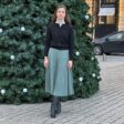 Long skirt for plus size ladies wool luxury knitwear green – Vanessa