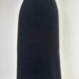 Black ribbed knit midi-length 100% merino wool pencil skirt – Margot