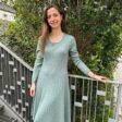 Robe en laine verte avec manches longues – Michelle