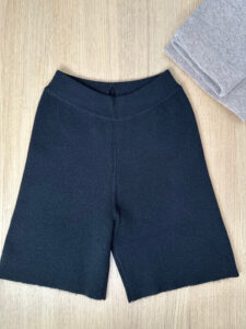 Black Knitted Wool Shorts for Women | Merino Wool Clothing