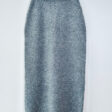 Grey Women's Knit Set Skirt and Sweater - 100% Natural Wool - Two-Piece Wool Skirt and Sweater Set