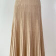 Beige Pleated Midi Skirt in Cashmere - Julie