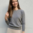 Grey knit sweater for women with crew neck pure merino wool – Sunny