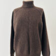 Pull laine de yak femme col roulé marron