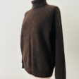 Pull en laine de yak pour femme col roulé marron