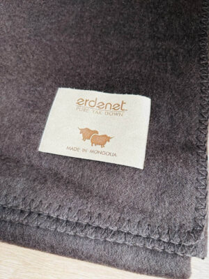 Couverture en laine de yak double face marron beige